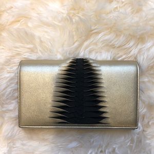 Christian Louboutin - Gold/Black Clutch w/ Chain